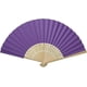 thumbnail image 1 of Abanico de bambú plegable hecho a mano, abanico de papel en blanco (morado), 1 of 5