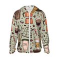 thumbnail image 1 of Vsdgher Coffee Makers Macaroons Chocolate Print Adult Hoodie Shirts Rash Guard for Men Women,Long Sleeve Sun Protection Fishing Shirts for Athletic Running Swim-3X-Large, 1 of 7