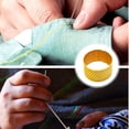 thumbnail image 4 of bedienty Knitting Rings Finger for Protection Thimble Adjustable Sewing Loop Specially-designed Crochet Tools for Home Yarn Crafts Normal Gold Ring 1Set, 4 of 6
