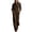 Brown, variant on Tqcoqu Women's Collared Button Front Cargo Jumpsuit,Long Sleeve Elastic Waist Wide Leg Cotton Linen Workwear Jumpsuit with Multi Pocket