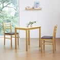 thumbnail image 4 of Livinia Seattle 3-Piece Wooden Dining Table Set for 2, Modern Farmhouse Kitchen Dining Room Set with Solid Wood Ladder Back Chairs for Small Space (Natural), 4 of 8