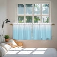 thumbnail image 4 of Blue White Ombre Tier Curtains, Gradient Color Modern Abstract Art Light Filtering Kitchen Curtains, 2Pcs Rod Pocket Half Window Treatments Panels for Sink Cafe Cabinet Camper 27.5x24 Inches, 4 of 9