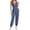 Navy blue, variant on Sleeveless Deep V Neck Women Halter Backless Jogger Jumpsuit with Pocket
