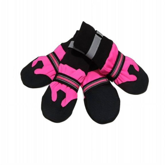 GASTROPOD 4Pcs Dog Shoes Lycra Material Dog Boots for Winter Anti-Slip Sole Dog Rain Boots 7.0x6.5cm,Pink