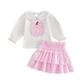 thumbnail image 5 of Leey-World Toddler Halloween Outfit Long Sleeve Pumpkin Sweatshirt Tulle Skirt Girls Fall Clothes(Pink,4-5 Months), 5 of 5