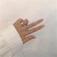 thumbnail image 5 of 3pcs Silver Stacked Ring Chain Ring Set Women's Fashion, 5 of 5