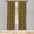 thumbnail image 2 of Ambesonne Autumn 4-Panel Curtains, Pumpkins Season Doodle Art, 56"x95", Orange Lime Green, 2 of 4