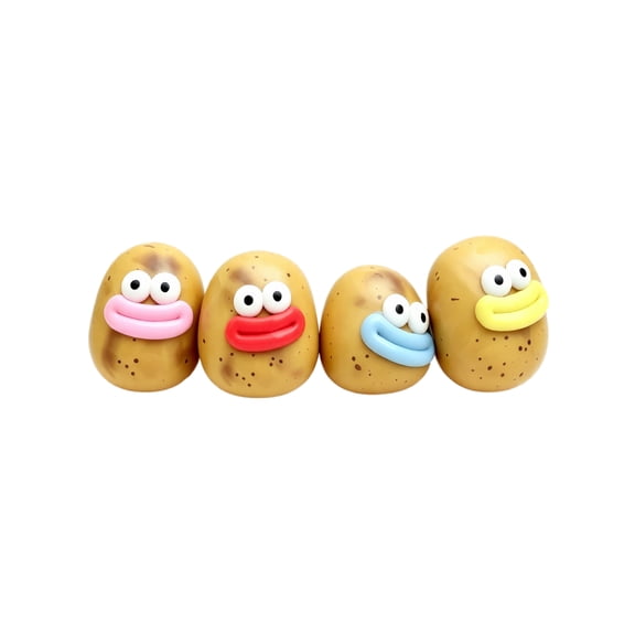 Potato Face Squishy Squeeze Fidget Toy, Hand‑Operated Calming Decompression Toy, Lightweight Sensory Play Toy for Kids Adults, Desk Ornament & Party Prize Gift(Random Colors 1PCS)