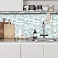 thumbnail image 3 of DEWOO Thick Kitchen Peel and Stick Tile Backsplash, Stick on Wall Tiles, 12"x12" Self Adhesive Sticky 3D Wall Marble Tiles Bathroom (10-Sheet，Light Blue), 3 of 12