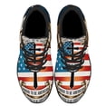 thumbnail image 2 of Patriotic Cross Proud to be American flag Blessed to be ChriStan Shoes Sneakers Black Size 6, 2 of 7