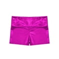 thumbnail image 6 of LiiYii Kids Girls Long Sleeve Gymnastics Leotards Set Shiny Metallic Leotards with Shorts Headband Rose 6, 6 of 8