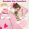 thumbnail image 6 of Primlect Toddler Nap Mat, 55" x 22", Lightweight Sleeping Bag with Removable Pillow, for Summer, Pink, 6 of 8