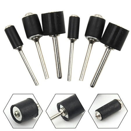 

6pcs Rubber Mandrel 1/8inch Grinder Drum Sandpaper Circle Kit For Rotary Tool