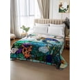 thumbnail image 2 of Summer Sea Turtle Full Size Flat Sheet, Wrinkleproof & Fadeproof Cooling Flat Bed Sheet Only, Stained Glass Ocean Jellyfish Coral Breathable Soft Bedding Top Sheets 81 x 96 Inches, 2 of 8
