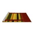 thumbnail image 2 of Ahgly Company Machine Washable Indoor Square Abstract Yellow Contemporary Area Rugs, 5' Square, 2 of 4