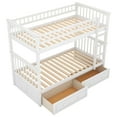 thumbnail image 4 of Newest Twin over Twin Bunk Bed with Drawers, Convertible to 2 Separate Beds, White Wooden Bunk Bed with Storage, Space Saving 2-in-1 Bed Frame, 4 of 12