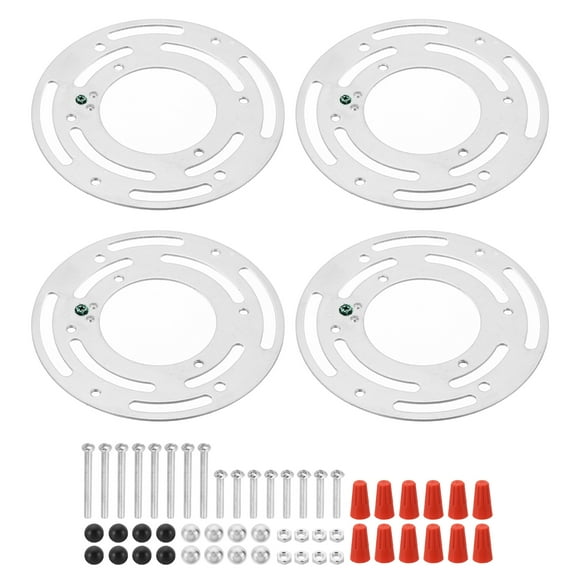 Unique Bargains 4 Inch Light Fixture Mounting Bracket 4 Set Round Ceiling Light Plate Kit Wall Steel Lighting Crossbar