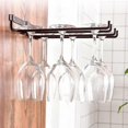 thumbnail image 4 of Wine Glass Hanger Rack, Under Cabinet Foot Glasses Holder, Wine Glass Hanging Shelf, With Screws, Can Hold Two Rows Of Wine -Z, 4 of 5