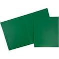 thumbnail image 3 of JAM Paper Heavy Duty Plastic Two Pocket Presentation Folders, Green, 6 Pack, 3 of 5