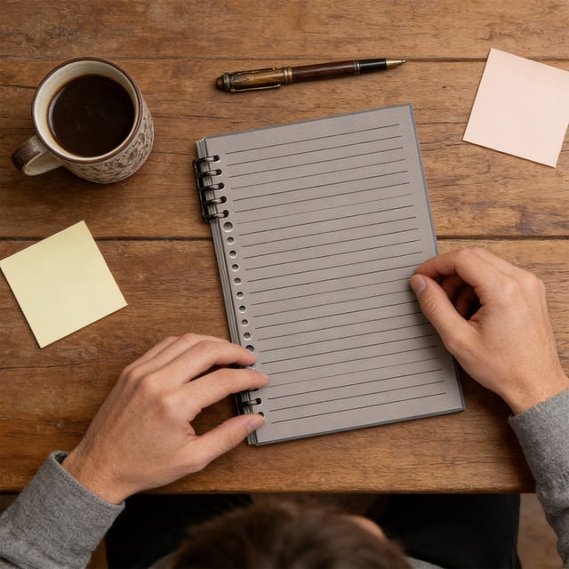 A5 Transparent -Bound Notebook with Detachable Pages, Soft Cover, Thick Paper, for High School Students, Study Notes, Sketching, To-Do Lists