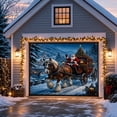thumbnail image 5 of Christmas Garage Door Banner 96x84 Inches, HD Polyester Outdoor Holiday Decor, Santa Snowman Christmas Tree Yard Flag for Home Party Decor, 5 of 8