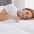 thumbnail image 5 of Yalamila Full Size Waterproof Mattress Pad Cover Cotton Quilted Pillow Top Mattress Cover with Deep Pocket 8-21" Cooling Mattress Topper White, 5 of 9