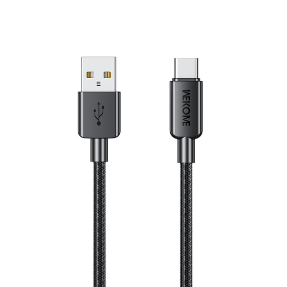 Cable Tipo C 1m Usb Tejido Tpe Carga Rápida Wekome WDC-03A Color Negro