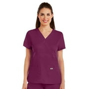 Grey's Anatomy Women's Junior Fit Mock Wrap Nurse Scrub Top - 4153