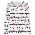 thumbnail image 4 of Blusa de mujer con cuello en V y estampado de amor, manga larga, sin tirantes, con hombros descubiertos Pompotops  gfhjh22474, 4 of 5