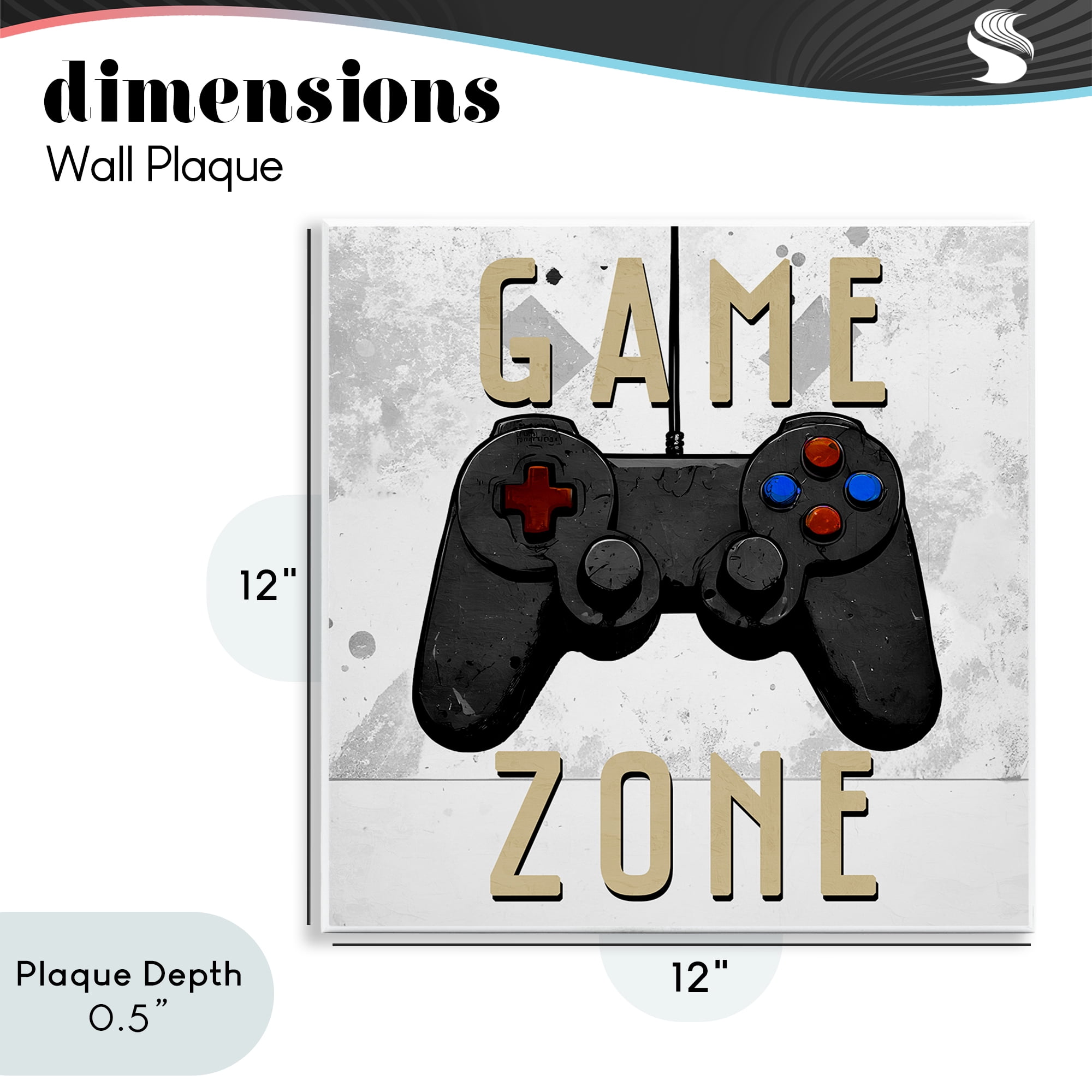 Stupell Industries Game Zone Control Wall Plaque Art, design by Kim Allen