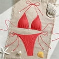 thumbnail image 1 of Warop Women's Solid Color Padded Triangle Bikini Set, Separate Swimsuit for Beach and Pool, 1 of 8