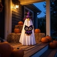thumbnail image 2 of Halloween Porch Goose Outfit Ghost Goose Outfit Halloween Geese Costume Clothes with Owl Bag for 23'' Plastic/Cement Statues Fall Outdoor Garden Yard Patio Decor, 2 of 3