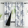 thumbnail image 2 of Lfeey Watercolor Plant Print Blackout Curtains, Darkens Room for Bedroom Grommet Curtains/Drapes, 52x96 inches, Set of 2, 2 of 5