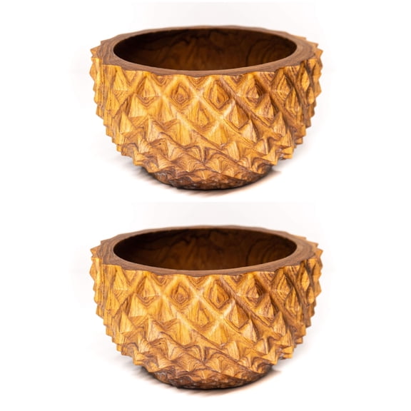 Rainforest Bowls Pineapple Teak Wood Bowl 2-Pack