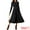 Black, variant on DARING DIVA Midi Dress Crewneck Long Sleeve Flowy Dress S Black