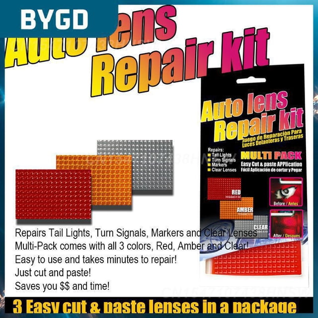 Universal Car Headlights Taillight Repair Tool Set Durable Car Stickers 3 Colors Diy Grid Pattern Car Auto Lens Repair Kit01Russian Federation He Qiyong unisex