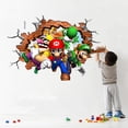 thumbnail image 3 of 47cm*31cm Super Mario Bros. Adhesivo de pared Adhesivos de pared extraíbles para habitación de niños Dormitorio Sala de estar Guardería Decoración del hogar Decoración de dibujos animados Arte mural, 3 of 5