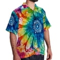 thumbnail image 2 of tie dye101 Men's Casual Printed Button Down Short Sleeve Poplin Hawaiian Beach Shirt with Spread Collar Tops, 2 of 6