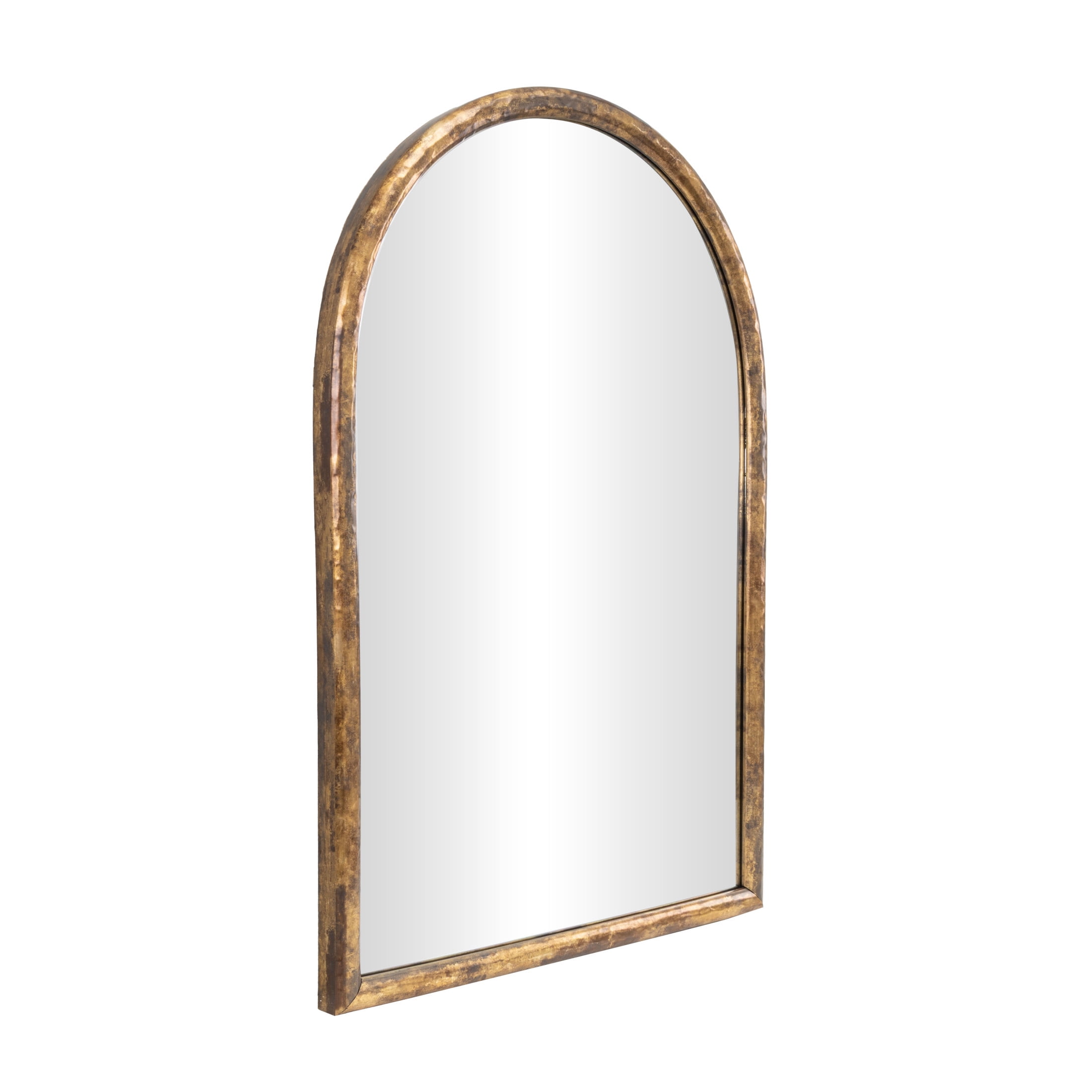 DecMode 24" x 36" Gold Wall Mirror with Weathered Frame