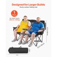 thumbnail image 2 of KFFKFF Double Camping Chair, Oversized Two Person Camp Chair with 660 lbs Heavy Duty Support, with Dual Cup Holders, Wine Glass Holders, Magazine Straps, 1 Pack, 2 of 9