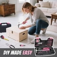 thumbnail image 6 of (2 pack) Lockways 39 PCS Pink Tool Set, with 14 Pcs Power Nuts, Basic Household Tool Kit, Fathers Day Gifts, All Purpose Tool Set with Tool Box for Home, Garage, Office and College Dormitory Use, 6 of 8