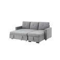 thumbnail image 5 of Serenity Gray Fabric Reversible Sleeper Sectional Sofa with Storage Chaise, 5 of 6