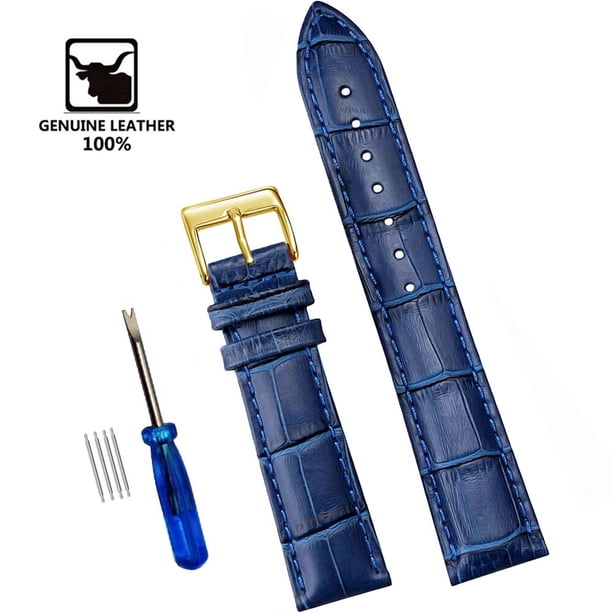 Correas de reloj de cuero genuino 12/14/16/18/20/22/24 mm correa de reloj hebilla de acero pulsera de correa de muñeca de alta calidad + herramienta Tan Jianjun unisex
