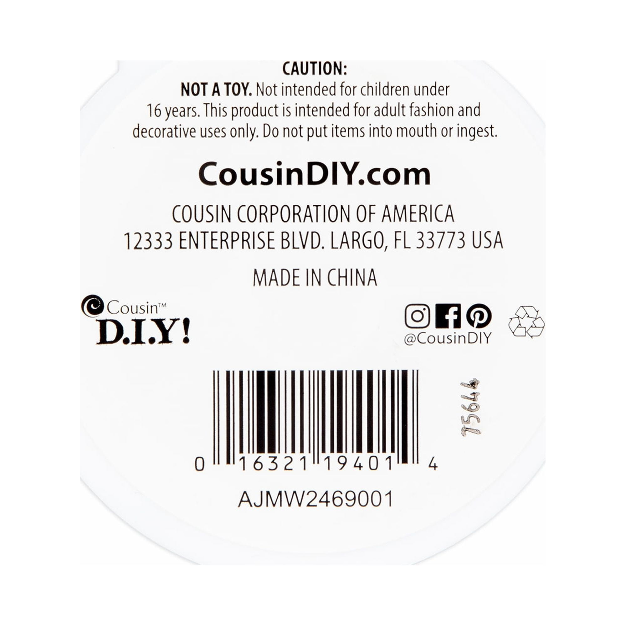 (2 pack) Cousin DIY Craft & Jewelry Nylon Beading Thread, White, 30 Gauge, 300 ft Roll