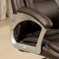thumbnail image 3 of Furniture of America Chaise de Bureau Gris Simili Cuir Réglable en Marron, 3 of 5