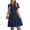 Navy Blue, variant on BTFBM Womens Spring Casual Mini Dresses Lightweight Short Sleeve V Neck Elastic Waist Cute Boho Beach Dress Pockets