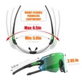 thumbnail image 2 of Gafas de sol RT100 Wrap Around sin marco, verdes, para ciclismo, 2 of 8
