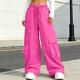 thumbnail image 2 of Bovxnpu Girls Summer Wide Leg Pants Solid Girls Summer Thin Bow Elastic Waist Wide Leg Casual Sports Pants, 2 of 7