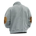 thumbnail image 5 of Baqcunre Men's Fleece Long Sleeve Half Zipper Warm Sleeve Patch Sweatshirt Top,L,Quarter Zip Pullover Men,Mens Sweatshirt,Long Sleeve Shirts For Men,Men'S Fashion Hoodies & Sweatshirts,,Grey, 5 of 8