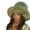 Green, variant on FOCUSNORM Winter Bucket Hat Fluffy Faux Fur Fisherman Cap for Women Men Solid Color Style